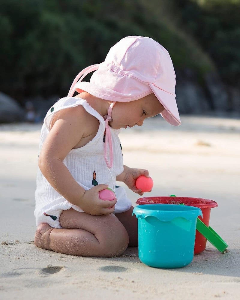 FURTALK Baby Sun Hat UPF 50+ UV Ray Sun Protection Cotton Toddler Hats for Boys Girls Rose Pink - Image 3